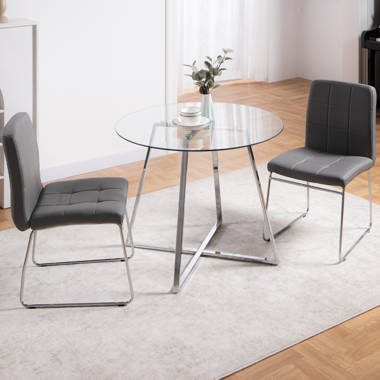 Small glass dining discount table and 2 chairs